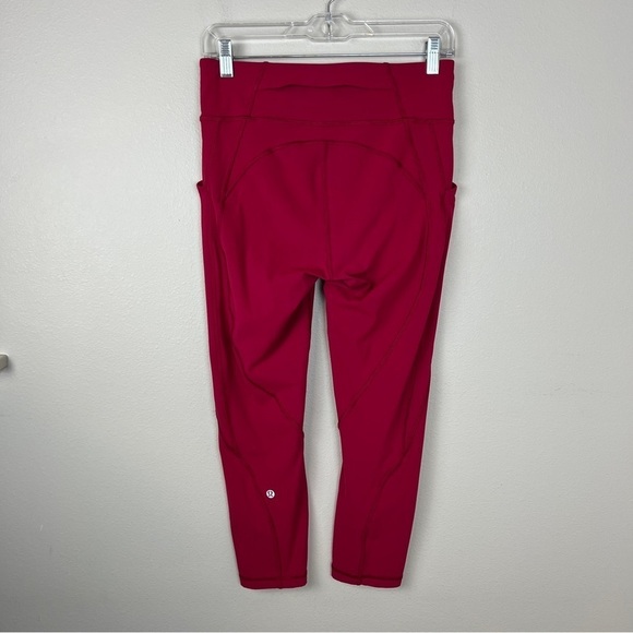 Lululemon Time to Sweat Crop 23” Ruby Red - Picture 3 of 4